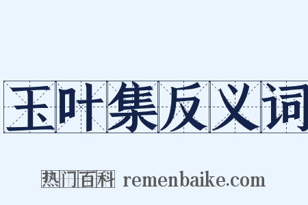 玉叶集反义词是什么意思的图片